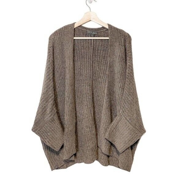Barefoot Dreams Ribbed Open Front Shrug Cardi Brown Cardigan Plus Size 1X H13852 - Picture 9 of 9